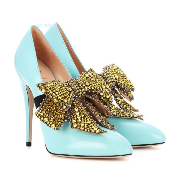 gucci crystal bow shoes